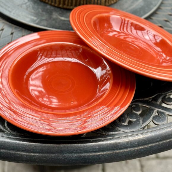 Fiesta "Poppy" Color Soup Bowls (2) - Picture 1 of 5